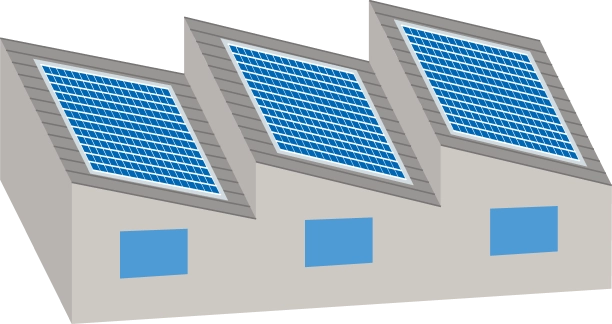 湾曲のある屋根に設置が